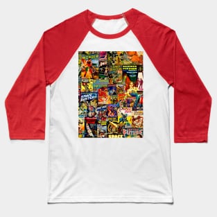 Vintage Sci-Fi Comic Collage Baseball T-Shirt